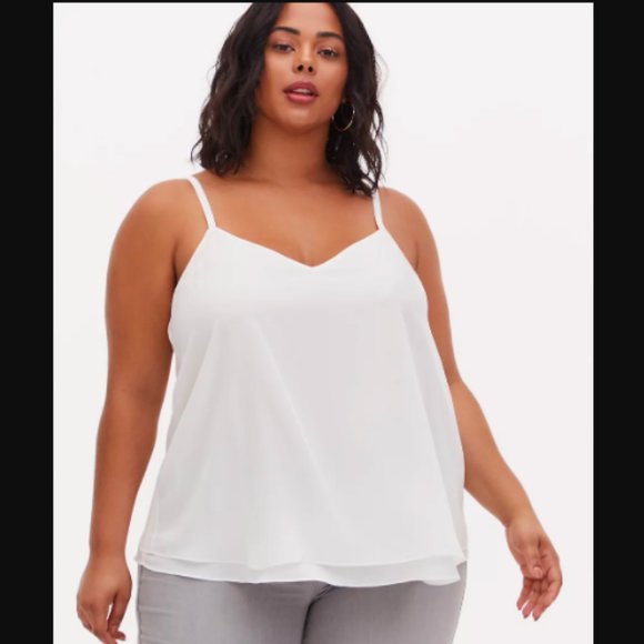 *NWT* Torrid Ivory Chiffon Double Layer Swing Cami